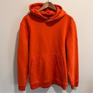 Large Brunt Hoodie - Orange Pullover Hoodie with Kangaroo Pocket